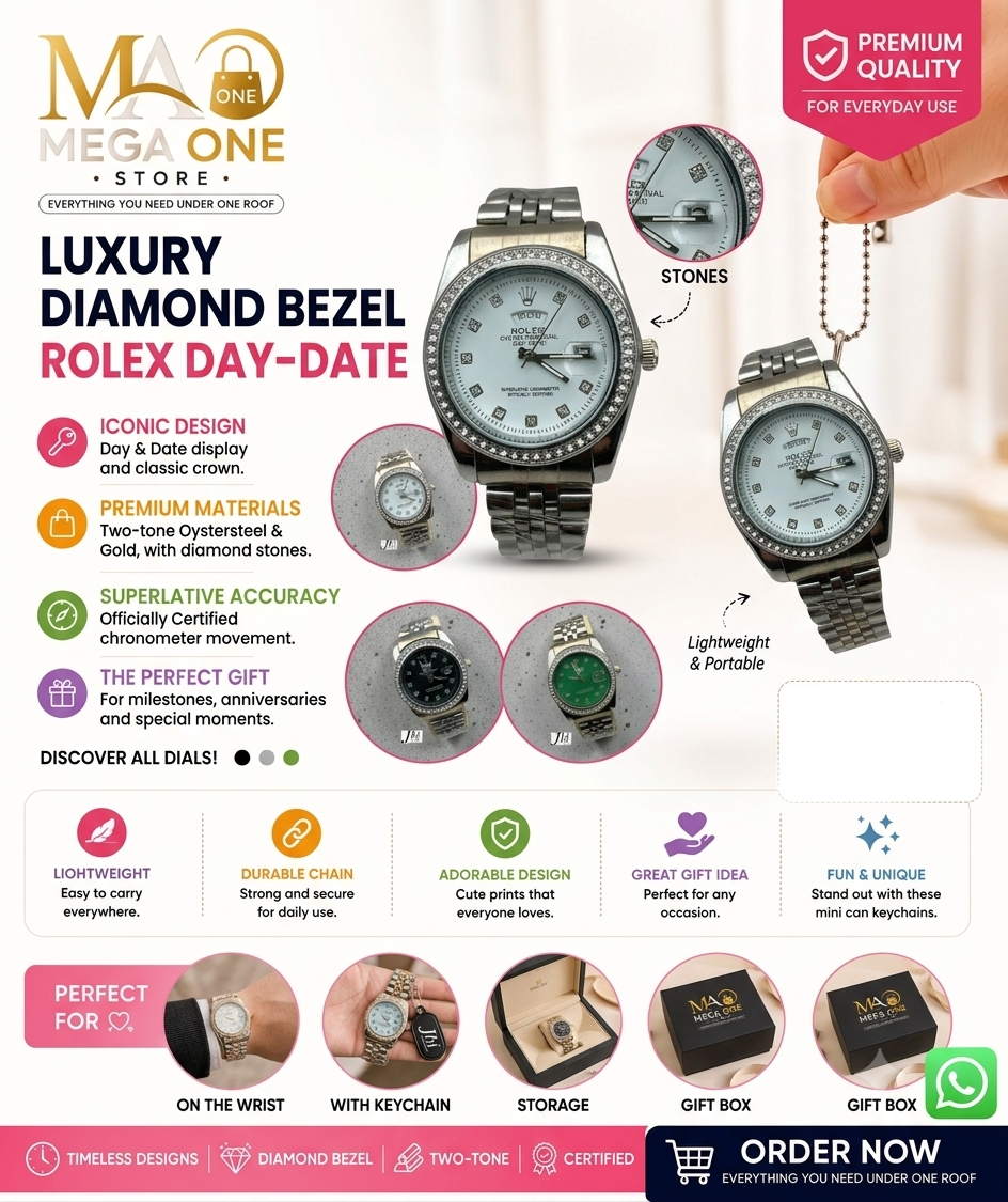 Mini Luxury Diamond Bezel Watch Keychain Charm – Portable Mini Watch Bag Pendant Gift