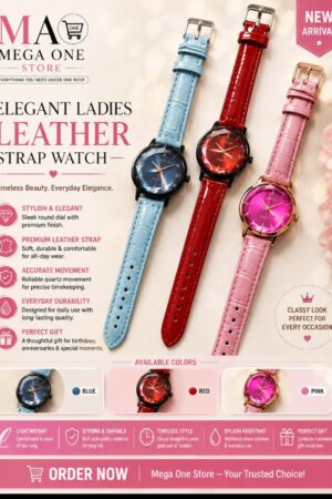 Elegant Ladies Leather Strap Watch