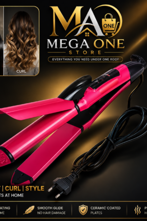 2-in-1 Professional Hair Straightener & Curler – Fast Heating Ceramic Coated Hair Styler