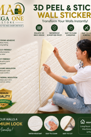 3D Peel and Stick Brick Wall Sticker – Waterproof & Sound Insulating Self-Adhesive Foam Wallpaper