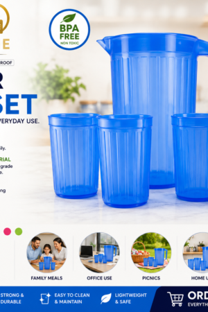 5-Piece Water Jug & Glass Set