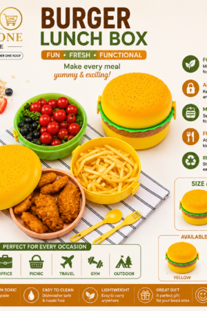 Burger Lunch Box – Multi-Layer Food Storage Container