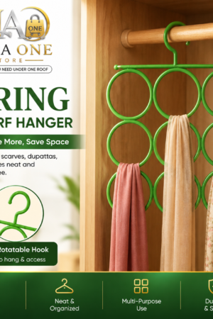 9-Ring Multi-Purpose Scarf Hanger – 360° Rotatable Space Saving Wardrobe Organizer