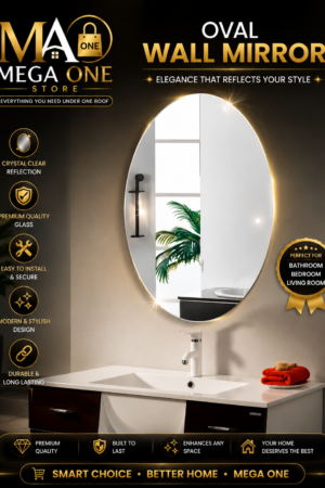 Modern Oval Wall Mirror – Premium Decorative Bathroom & Bedroom Mirror