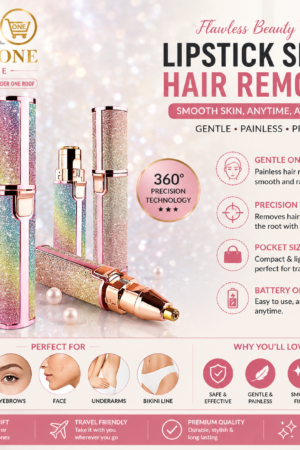 Lipstick Shape Portable Hair Remover – Painless Epilator Electric Trimmer for Women
