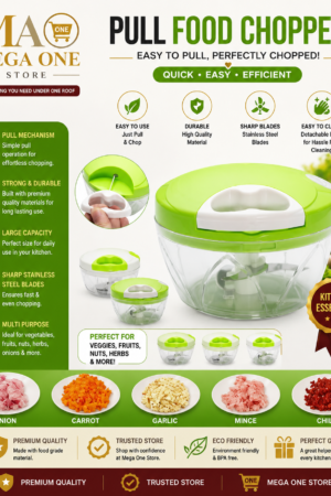 Manual Pull Food Chopper – Multi-Purpose Vegetable Cutter