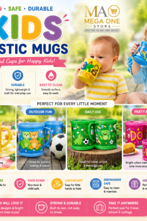 Kids Plastic Mugs – BPA-Free Colorful Drinking Cups