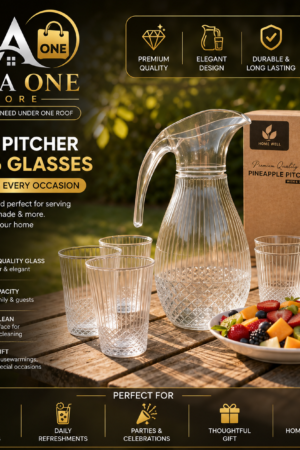 Glass Pitcher with 6 Glasses Set